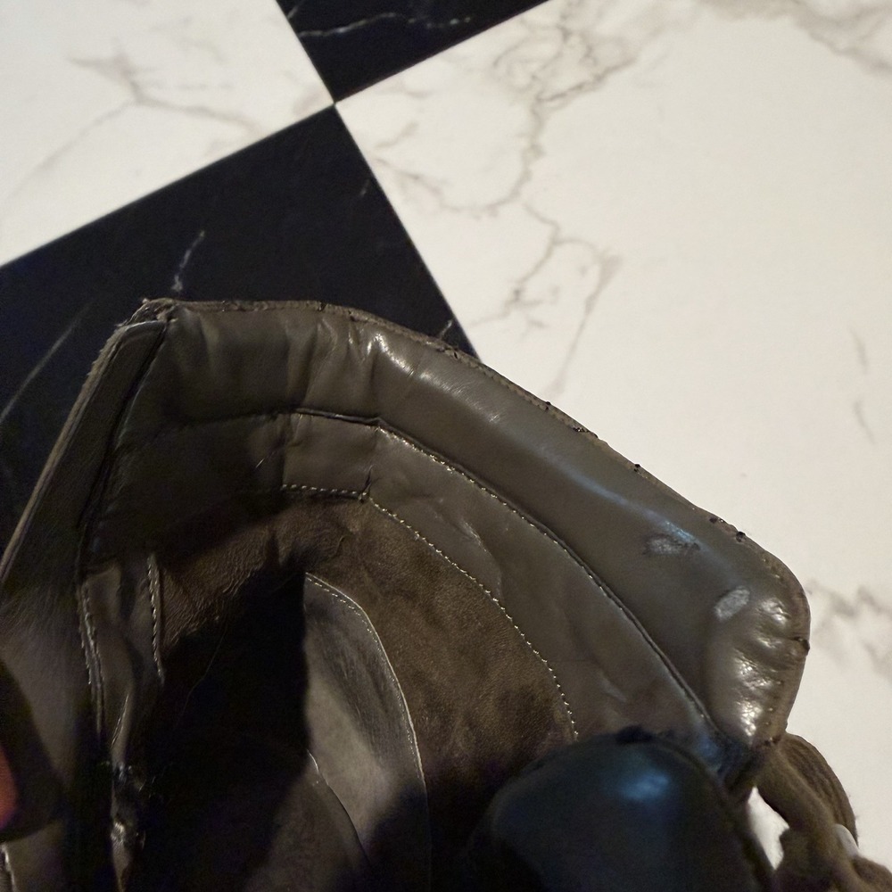 VINCE CAMUTO Womens Maissa Quilted Suede Lace-Up Boots US 7 Gray Military Green - Picture 12 of 12